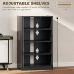 Vinyl record storage cabinet with adjustable shelves for versatile organization